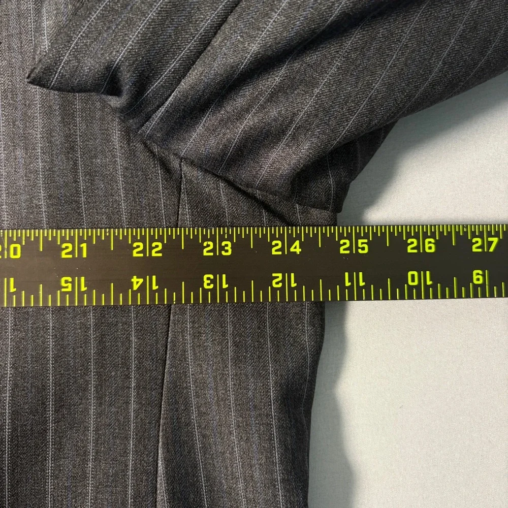 Jack Victor Loro Piana Zelander Wool Pinstripe Blazer 46R Charcoal Gray Men Coat